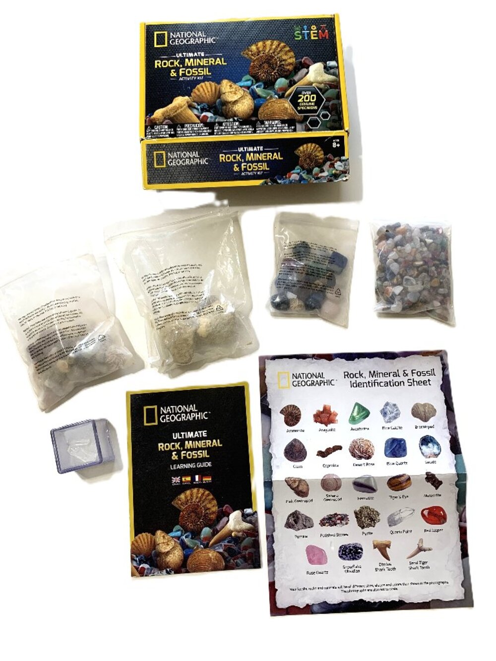 National Geographic Ultimate Rock, Mineral & Fossil Activity Kit 200+ Specimens